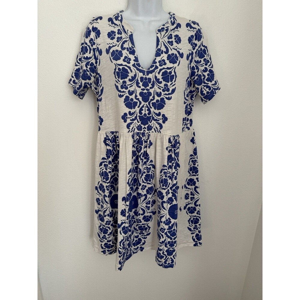 Boden Blue and Cream Midi Dress